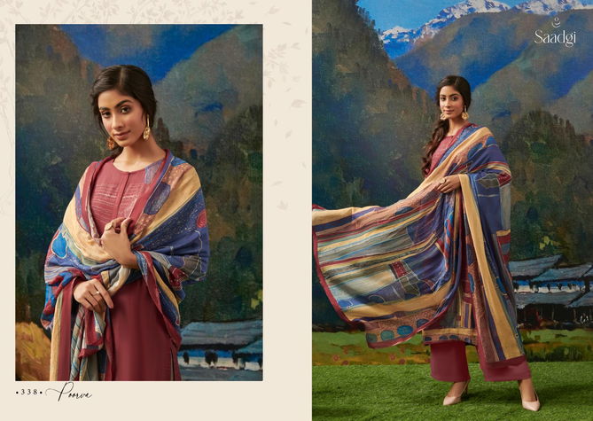 Saadgi Poorva Silk Printed Dress Material Catalog
